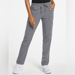 Jaanuu XS Tall Women’s 8-Pocket Cargo Scrub Pants Light Gray XST